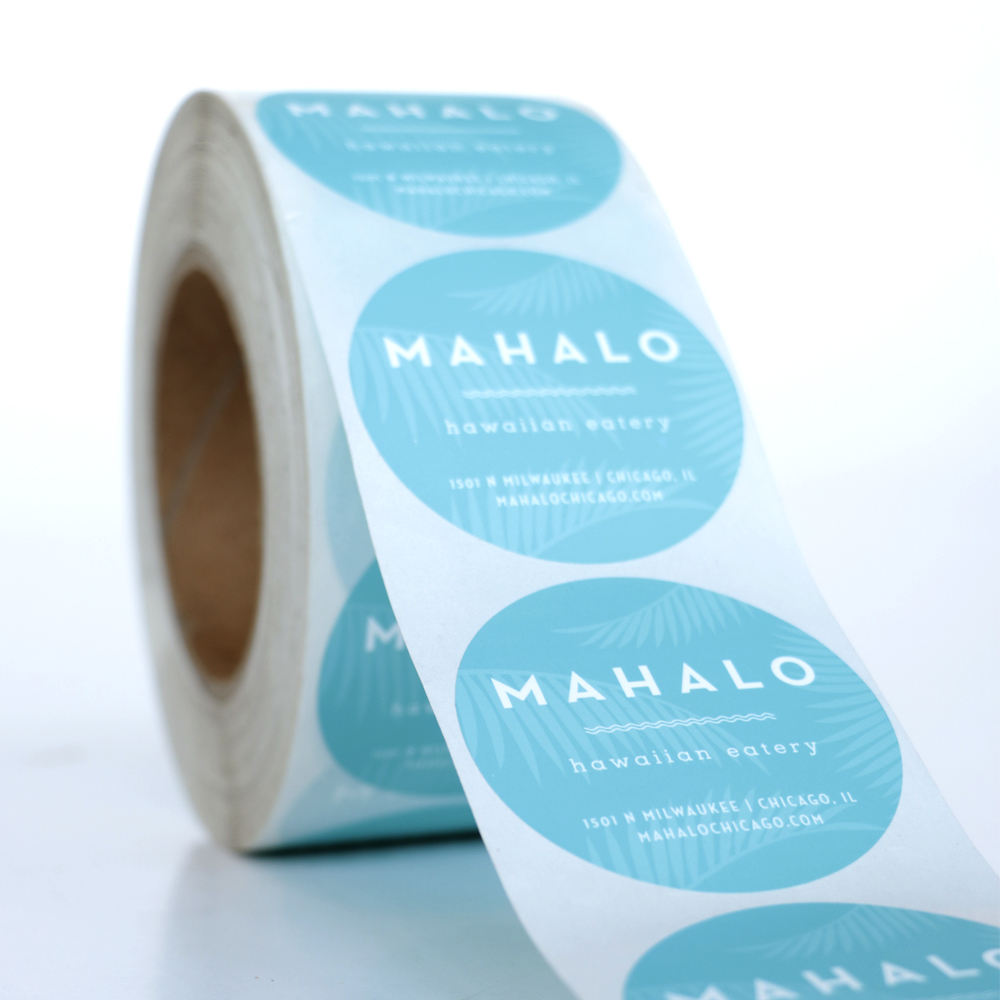 Blue Synthetic Paper Matte Round Label Sticker